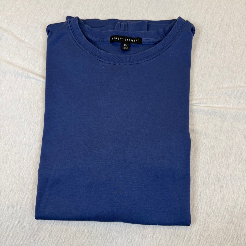 Robert Barakett Mens Navy Blue Crew Neck T Shirt‎ XL 100% pima Cotton Blend - Picture 8 of 8